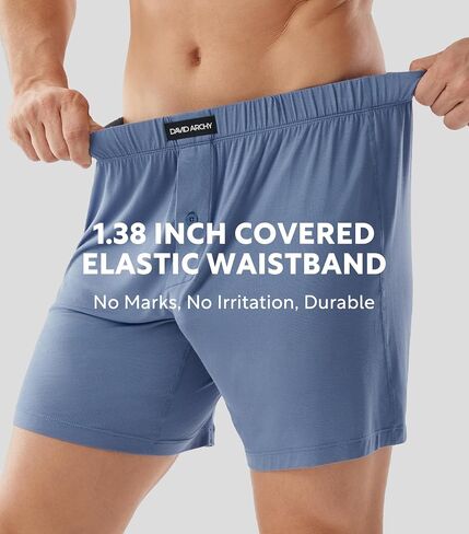 DAVID ARCHY Mens Boxer Shorts Breathable & Moisture Wicking Underwear for Men 3 or 5 Pack in Saudi Arabia