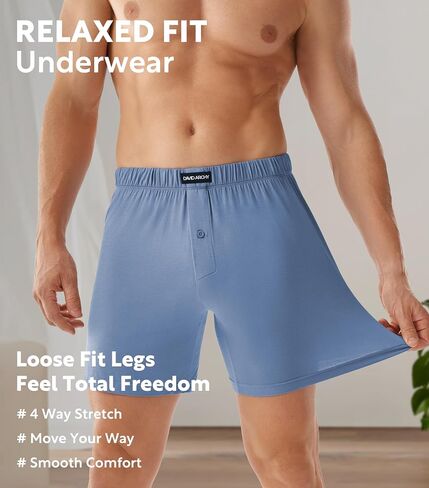 DAVID ARCHY Mens Boxer Shorts Breathable & Moisture Wicking Underwear for Men 3 or 5 Pack in Saudi Arabia