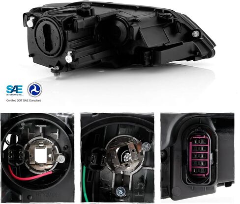 Akkon - Fits 2017-2018 Volkswagen Jetta [نوع الهالوجين] مصباح أمامي من الأنبوب الخفيف مع مصباح DRL Model DRL. in Saudi Arabia