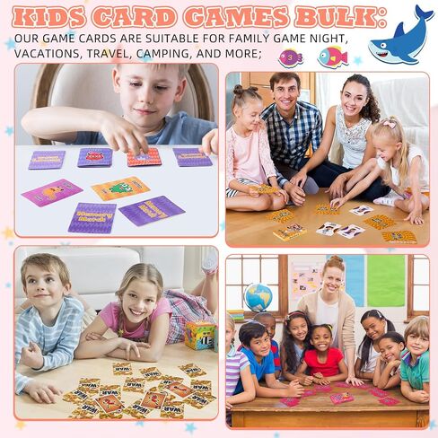 Zubebe 42 Pack Kids Card Games Bulk 7 in 1 Classic Playing Card Game Set for Kids Includes Go Fish, Old Maid, War, Crazy Eights, Memory Match, Slap Jack, Animal Playing Toy for Party Favors in Saudi Arabia