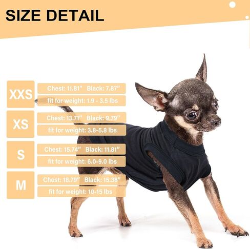2 Pieces Chihuahua Clothes Dog Clothes for Small Dogs Girl Boy Spring Summer Puppy Clothes Soft Dog Shirt Solid Color Pet Clothing Cute Cat Clothes XXS~M (XX-Small) in Saudi Arabia