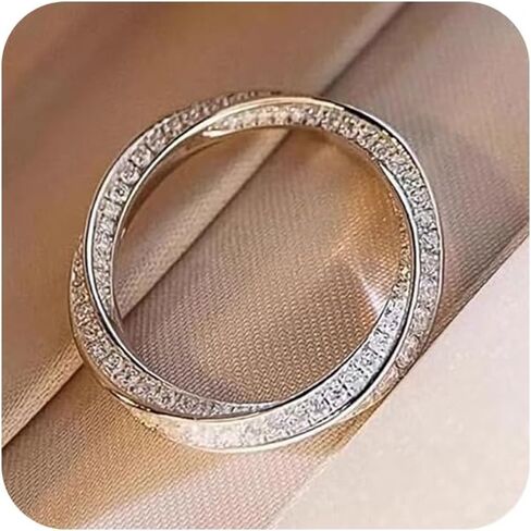 Gixaxak Moissanite Band Band Rings for Women Twisted Rings 925 Sterling Silver Rings Fcriss Cross Infinity Cubic Zirconia Beatherity Band Band Band Band Band 7 in Kuwait