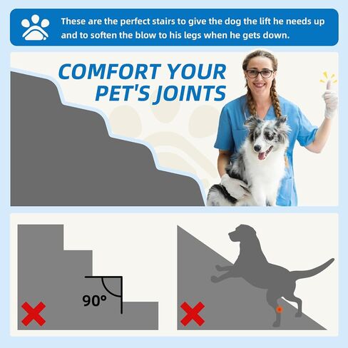 5-Step Pet Stairs Cover Replacement with Non-Slip Bottom, Soft Corduroy Material with Side Pockets and Handles Waterproof & Washable Cover in Saudi Arabia