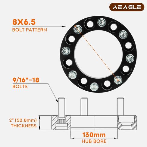 AEAGLE 8x6.5 محولات العجلات ، 2 "8x165.1 لعام 1994-2011 دودج رام 2500 3500 ، 1988-1998 F250 F350 ، مزور 8 عجلات من الفواصل in Saudi Arabia
