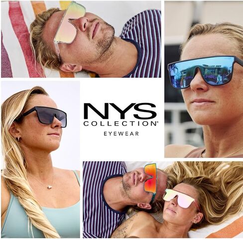 NYS Collection Polarized Sunglasses - Flat-Top Single-Lens, 100% UV Protection, Lightweight for Men & Women in Saudi Arabia
