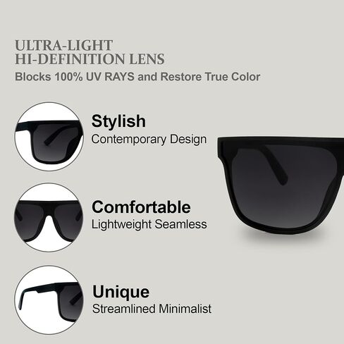 NYS Collection Polarized Sunglasses - Flat-Top Single-Lens, 100% UV Protection, Lightweight for Men & Women in Saudi Arabia