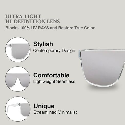 NYS Collection Polarized Sunglasses - Flat-Top Single-Lens, 100% UV Protection, Lightweight for Men & Women in Saudi Arabia