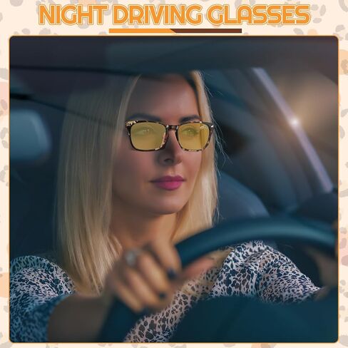 4 Pairs Night Vision Driving Glasses for Men Women, Polarized Anti Glare Yellow Lens Night Vision Glasses for Nighttime Driving Fishing Golf in Saudi Arabia