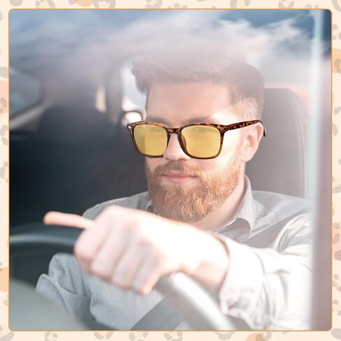 4 Pairs Night Vision Driving Glasses for Men Women, Polarized Anti Glare Yellow Lens Night Vision Glasses for Nighttime Driving Fishing Golf in Saudi Arabia