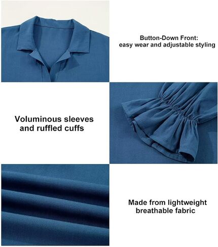 Astylish Women للنساء البلوزات أعمال بياضات الأعمال قمم اللطيف بنفخة الأكمام V العنق القمصان Henley 2025 Fall Outfits in Kuwait