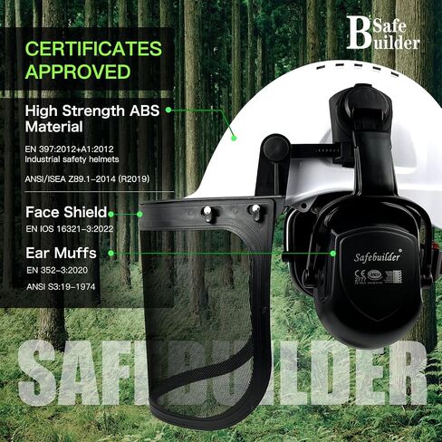 Q20 Forestry Safety Helmet 3 in 1 Chainsaw Arborist Helmet with Face Shield & Ear Muffs Hearing Protection Forestry Hard Hats ANSI Z89.1 OSHA in Kuwait
