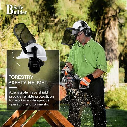 Q20 Forestry Safety Helmet 3 in 1 Chainsaw Arborist Helmet with Face Shield & Ear Muffs Hearing Protection Forestry Hard Hats ANSI Z89.1 OSHA in Kuwait
