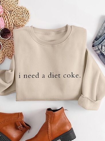 Soly Hux Crew Neck Neck Long Long Pullover Sweatshirts Letter Graphic قمم القميص فضفاضة in Saudi Arabia