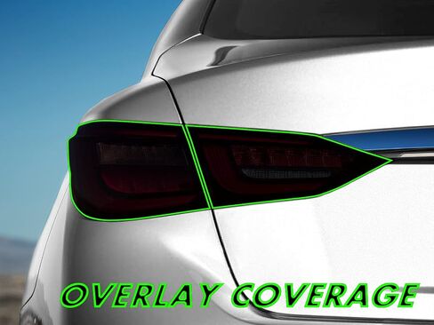 SlickMod PreCut Vinyl Smoke Tint for 2018-2022 Infiniti Q50 Q50S Tail Light (2. Taillight Cutout, 35percent Light Smoke) in Saudi Arabia