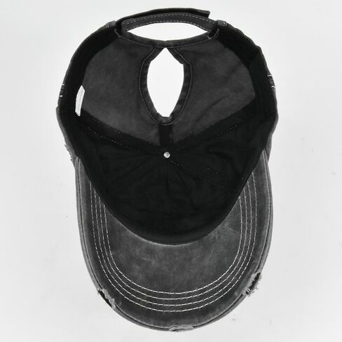 Ponytail Hats Womens Washed Distressed Baseball Cap Sun Hat in Saudi Arabia