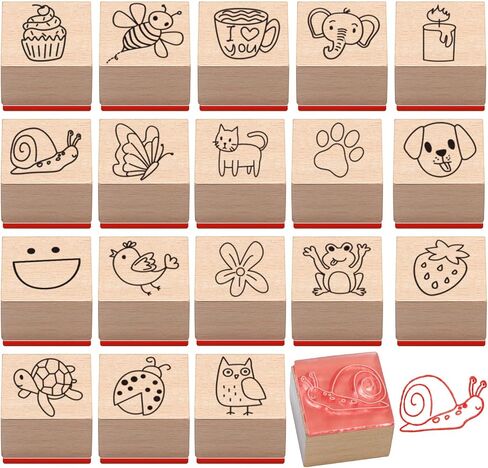 MOTIMIND 18 PCS جميع طوابع الخشب العطلة مجموعة طوابع عطلات مطاطية خشبية لزخارف صنع البطاقات ومستلزمات القصاصات in Saudi Arabia