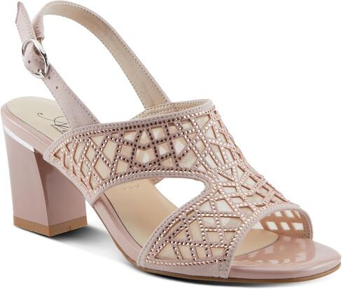 Azura Women's WISP Microsuede Buckle Sandals – 3-Inch Heel, Geometric Cut-Out Design, Leather Insole, Breathable Mesh Underlay in Kuwait