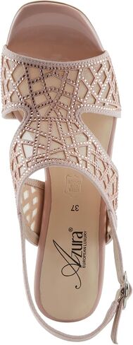 Azura Women's WISP Microsuede Buckle Sandals – 3-Inch Heel, Geometric Cut-Out Design, Leather Insole, Breathable Mesh Underlay in Kuwait