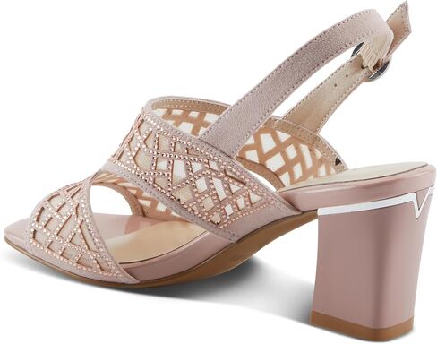 Azura Women's WISP Microsuede Buckle Sandals – 3-Inch Heel, Geometric Cut-Out Design, Leather Insole, Breathable Mesh Underlay in Kuwait