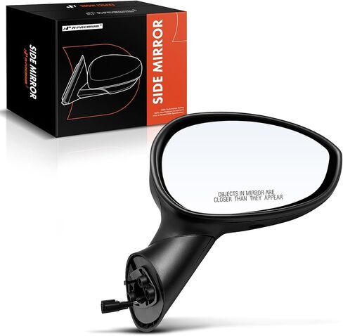 A-Premium Passenger Side Power Door Mirror - Compatible with Fiat 500 2012-2018 - Heated Manual Folding Black w/Temp Sensor Included Outside Rear View Mirror - Replace# 5182468AC-PFM in Saudi Arabia
