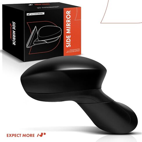 A-Premium Passenger Side Power Door Mirror - Compatible with Fiat 500 2012-2018 - Heated Manual Folding Black w/Temp Sensor Included Outside Rear View Mirror - Replace# 5182468AC-PFM in Saudi Arabia