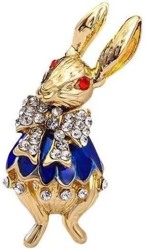 Dreuyet Rhinestone Rabbit Brooch Pin for Women Lady Crystal Bunny Animal Brooches Dainty Cute Rabbit Carrot Lapel Pins Easter Day Party Pin Fashion Gentleman Accessory Jewelry in Saudi Arabia