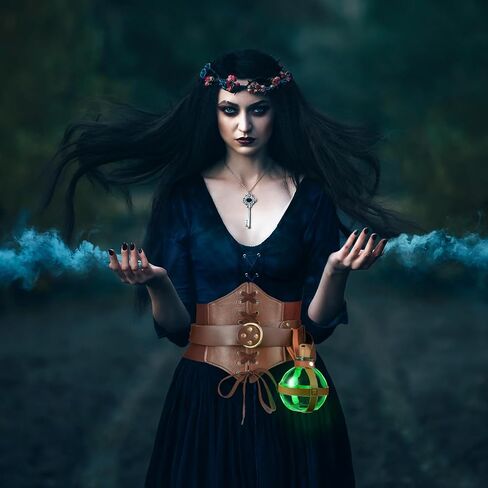 Zhanmai Renaissance Corset Leather Potion Belt with Potion Bottle Medieval Witch Viking Pirate Ren Fair Costume Accessories in Saudi Arabia