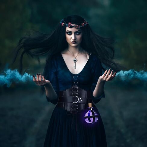 Zhanmai Renaissance Corset Leather Potion Belt with Potion Bottle Medieval Witch Viking Pirate Ren Fair Costume Accessories in Saudi Arabia