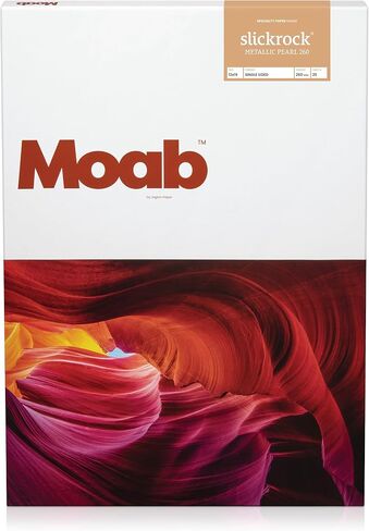 Moab Slickrock Metallic Pearl 260 Fine Art Archival Inkjet Paper, Glossy White, Medium Weight 260gsm, 8.5 x 11 inches, 25 sheets in Saudi Arabia