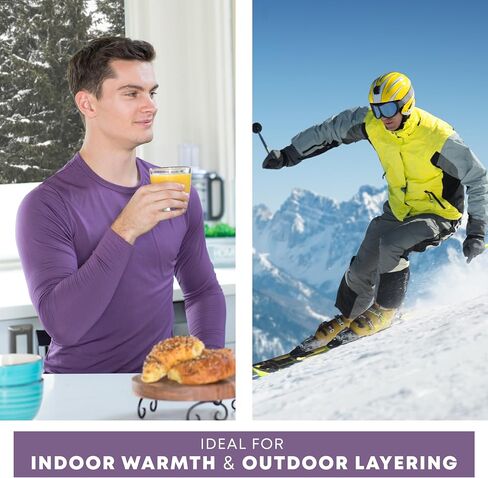 Rocky Thermal Shirts for Men Long Sleeve Thermals Base Layer Top Warm Fleece Lined Long Johns Underwear Cold Weather/Skiing in Saudi Arabia