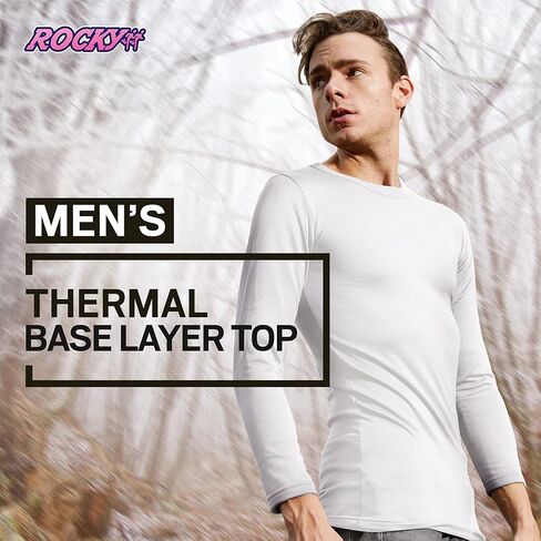 Rocky Thermal Shirts for Men Long Sleeve Thermals Base Layer Top Warm Fleece Lined Long Johns Underwear Cold Weather/Skiing in Saudi Arabia