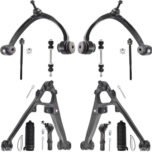 ASTARPRO -12pc Front End Suspension Kit Replacement for GMC Chevy Silverado Sierra Yukon XL Suburban 1500 Tahoe Avalanche Cadillac Escalade 4 Control Arms w/Ball Joints 4 Tie Rods 2 Sway Bars 2 Boots in Saudi Arabia