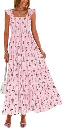 Prettygarden للسيدات 2025 الأزهار maxi sundress مزخرفة دبابة الفستان بلا أكيام in Kuwait