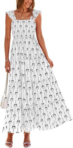 Prettygarden للسيدات 2025 الأزهار maxi sundress مزخرفة دبابة الفستان بلا أكيام in Kuwait