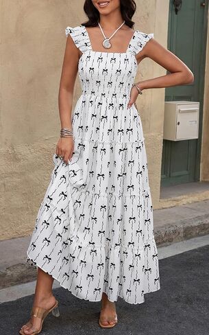 Prettygarden للسيدات 2025 الأزهار maxi sundress مزخرفة دبابة الفستان بلا أكيام in Kuwait