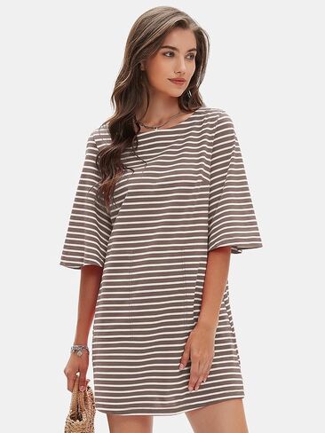 Exlura Women's Summer Tirt Dress Dress Dressy Short Short Sourder Mini Dresses 2025 Vacation Beach Sundress Mobicts in Kuwait
