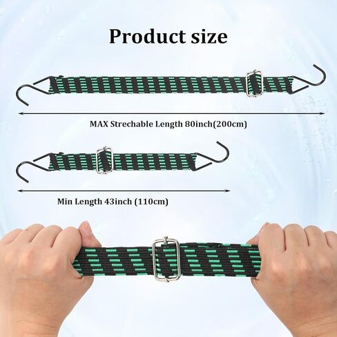 12 pcs 80 بوصة قابلة للتعديل حبال بنجي مسطحة مع خطاف مرونة ثقيلة مرونة طويلة الأشرطة Bungee 1 بوصة عرض الأشرطة اللاتكس مضادة للصدأ حبل مشبك المعادن in Saudi Arabia