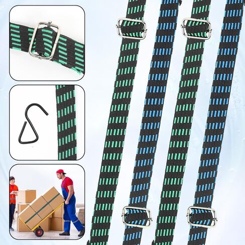 12 pcs 80 بوصة قابلة للتعديل حبال بنجي مسطحة مع خطاف مرونة ثقيلة مرونة طويلة الأشرطة Bungee 1 بوصة عرض الأشرطة اللاتكس مضادة للصدأ حبل مشبك المعادن in Saudi Arabia