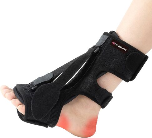 Plantar Fasciitis Night Splint, Upgraded Adjustable Foot Brace for Pain Relief, Drop Foot, Achilles Tendonitis & Heel Spur Relief for Women & Men (Black) in Saudi Arabia
