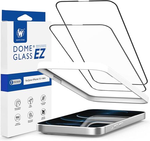 Whitestone Dome Glass EZ screen protector for iPhone 13/13 pro (6.1") Full Coverage Tempered Glass Shield [Easy Install] by Whitestone for Apple iPhone 13/13 Pro - Two Pack in Kuwait