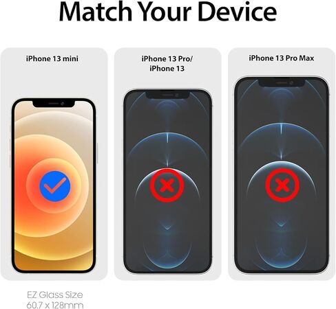 Whitestone Dome Glass EZ screen protector for iPhone 13/13 pro (6.1") Full Coverage Tempered Glass Shield [Easy Install] by Whitestone for Apple iPhone 13/13 Pro - Two Pack in Kuwait