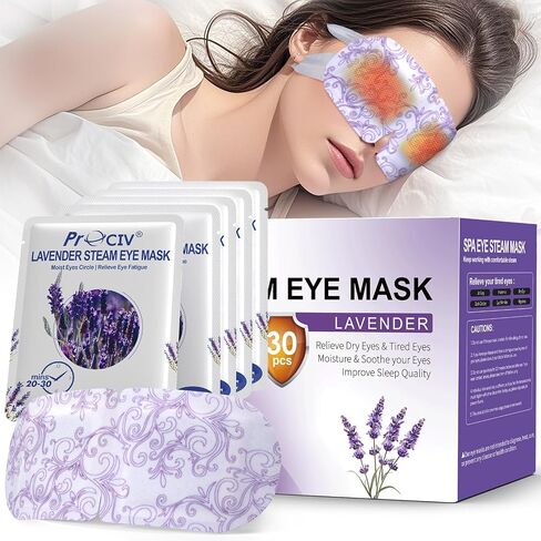 ProCIV 16 Packs Steam Eye Masks for Dry Eyes Heating Eye Mask for Soothing Headache Warm Compress for Eyes Relief Stress, Relief Eye Fatigue SPA Essential Self Heating Moist Sleep Mask in Saudi Arabia