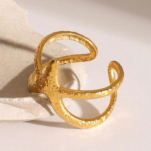 Starfish Statement Ring for Women Chunky Gold Silver Starfish Rings Trendy Open Adjustable Minimalist Rings Summer Beach Jewelry Gifts for Women in Saudi Arabia