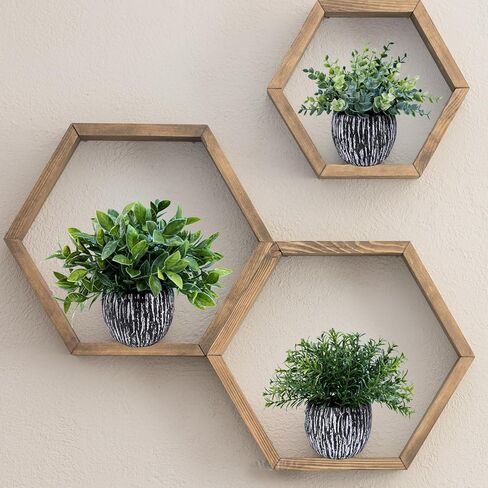 Winlyn Set of 3 Artificial Potted Plants Faux Eucalyptus Rosemary Boxwood Greenery in Black & White Concrete Pots Small Fake Plant for Indoor Outdoor Home Office Table Shelf Windowsill Greens Décor in Saudi Arabia