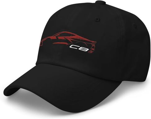 2024 سيارة رياضية C8 Dad Hat لسائقي Corvette Red Mist Mist Minimalist Silhouette CAP in Kuwait