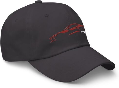 2024 سيارة رياضية C8 Dad Hat لسائقي Corvette Red Mist Mist Minimalist Silhouette CAP in Kuwait