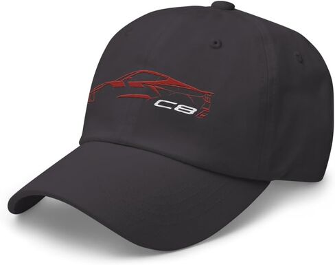 2024 سيارة رياضية C8 Dad Hat لسائقي Corvette Red Mist Mist Minimalist Silhouette CAP in Kuwait