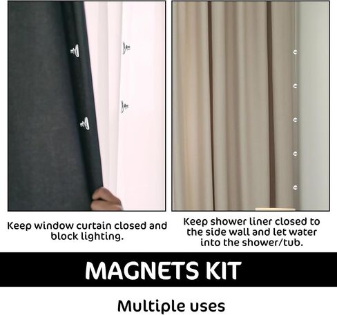 80Pcs Curtain Magnets Closure, Double Sided Magnetic Suction Curtains, Keep Curtain Liner Closed to The Wall, Windproof Stop Protect Splash Clips Home Bedroom Bathroom Office Draperies in Saudi Arabia