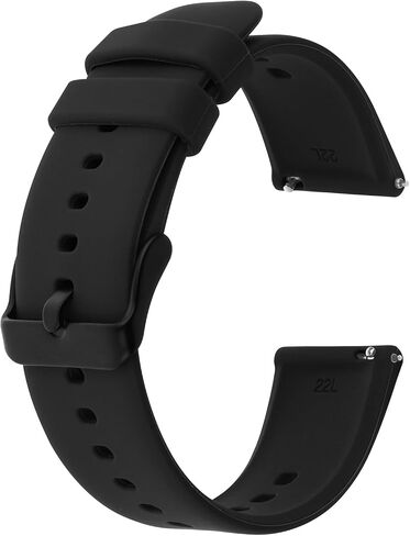 Silicone Watch Bands, Quick Release Waterproof Rubber Replacement Straps with Silver Plated Stainless Steel Buckle Compatible with Smart Watch Sport Watch for Men in Saudi Arabia