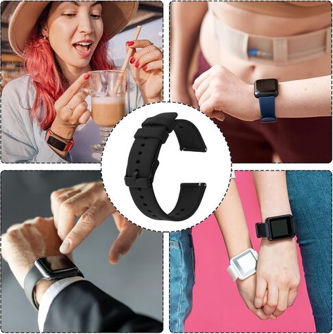 Silicone Watch Bands, Quick Release Waterproof Rubber Replacement Straps with Silver Plated Stainless Steel Buckle Compatible with Smart Watch Sport Watch for Men in Saudi Arabia